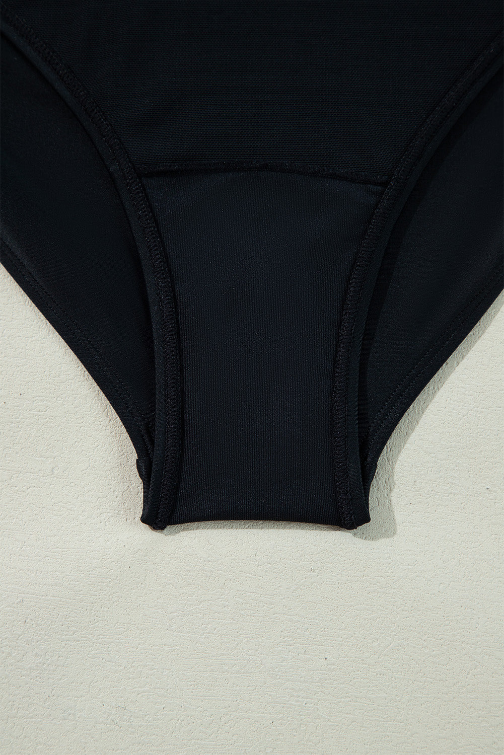 B&W Color Contrast Ruffled Wrap V Neck Swimsuit