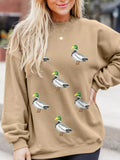 Sequin Duck Long Sleeve Top Khaki Bazaare Mart Sequin Duck Long Sleeve Top
