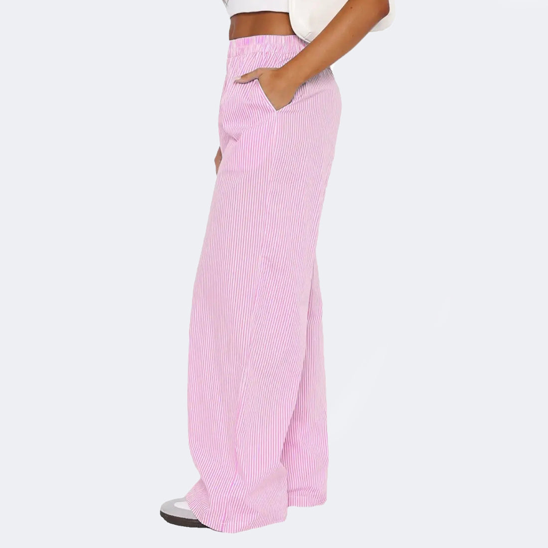 Pin Striped Wide Straight Leg Pants