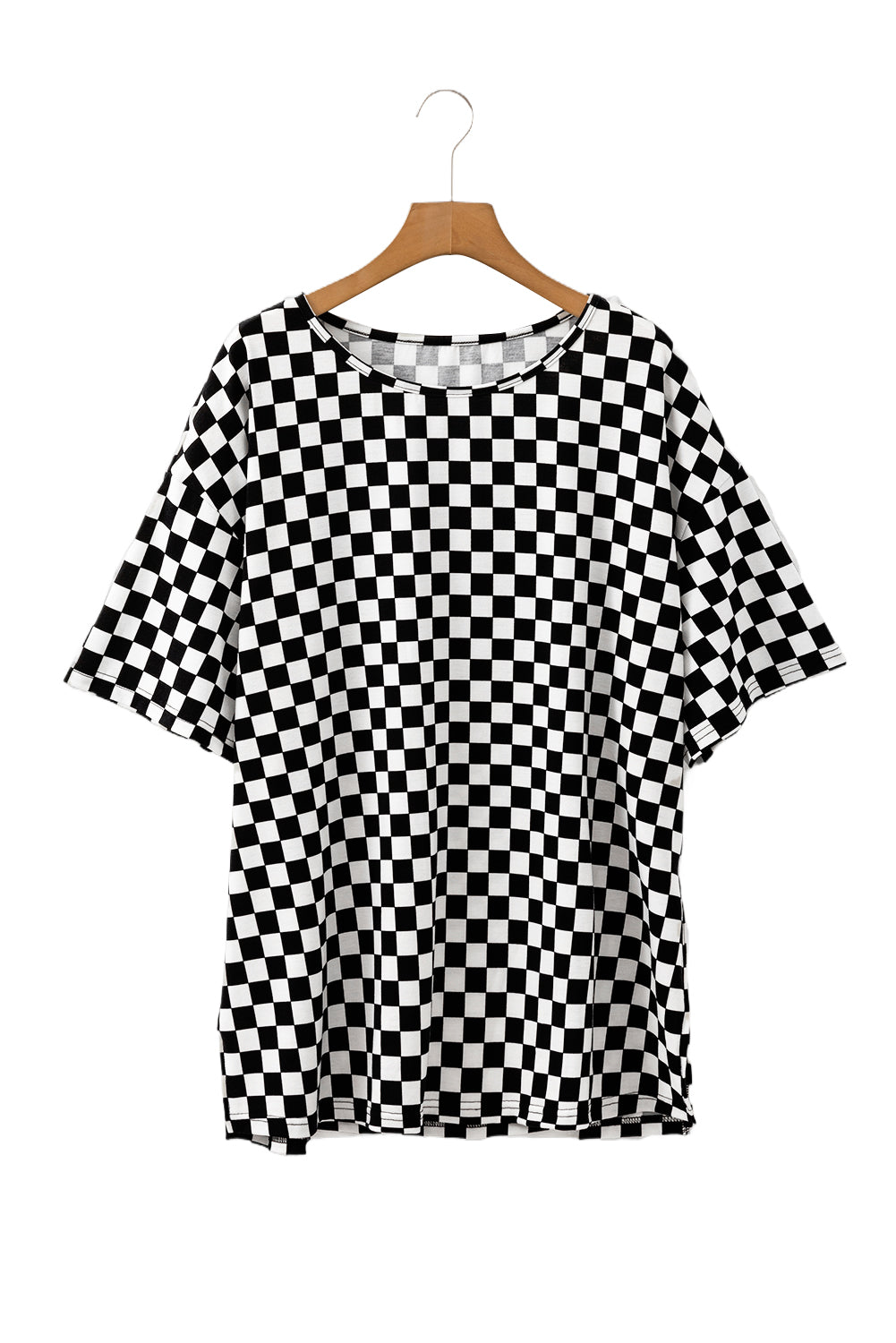 B&W Checkered Plus Size T Shirt