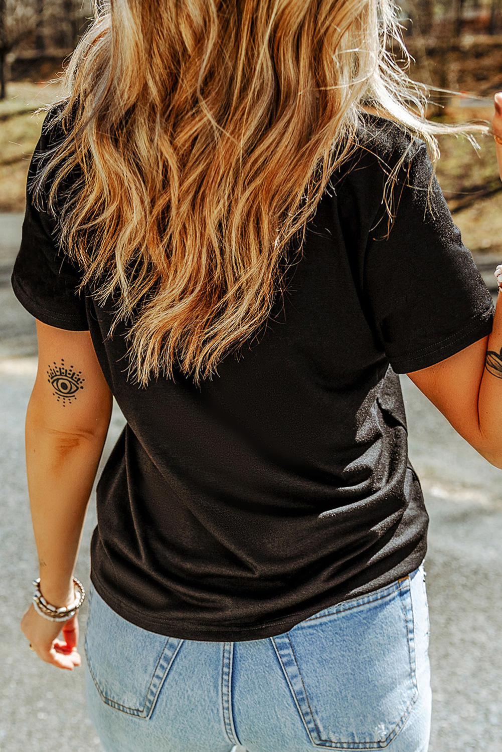 Black Sequin Heart Patch Tee