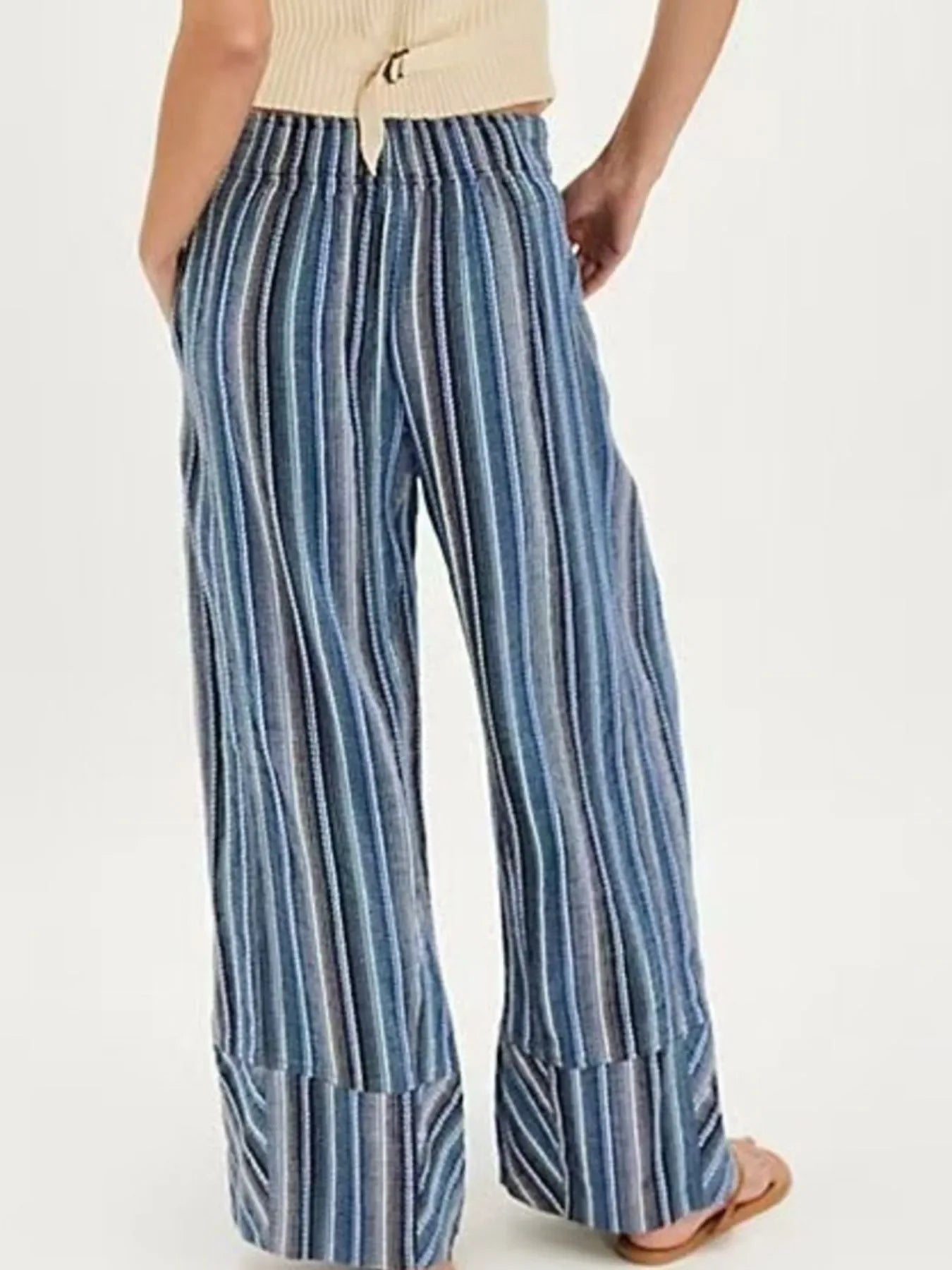 Striped Wide Leg Pants Bazaare Mart Striped Wide Leg Pants