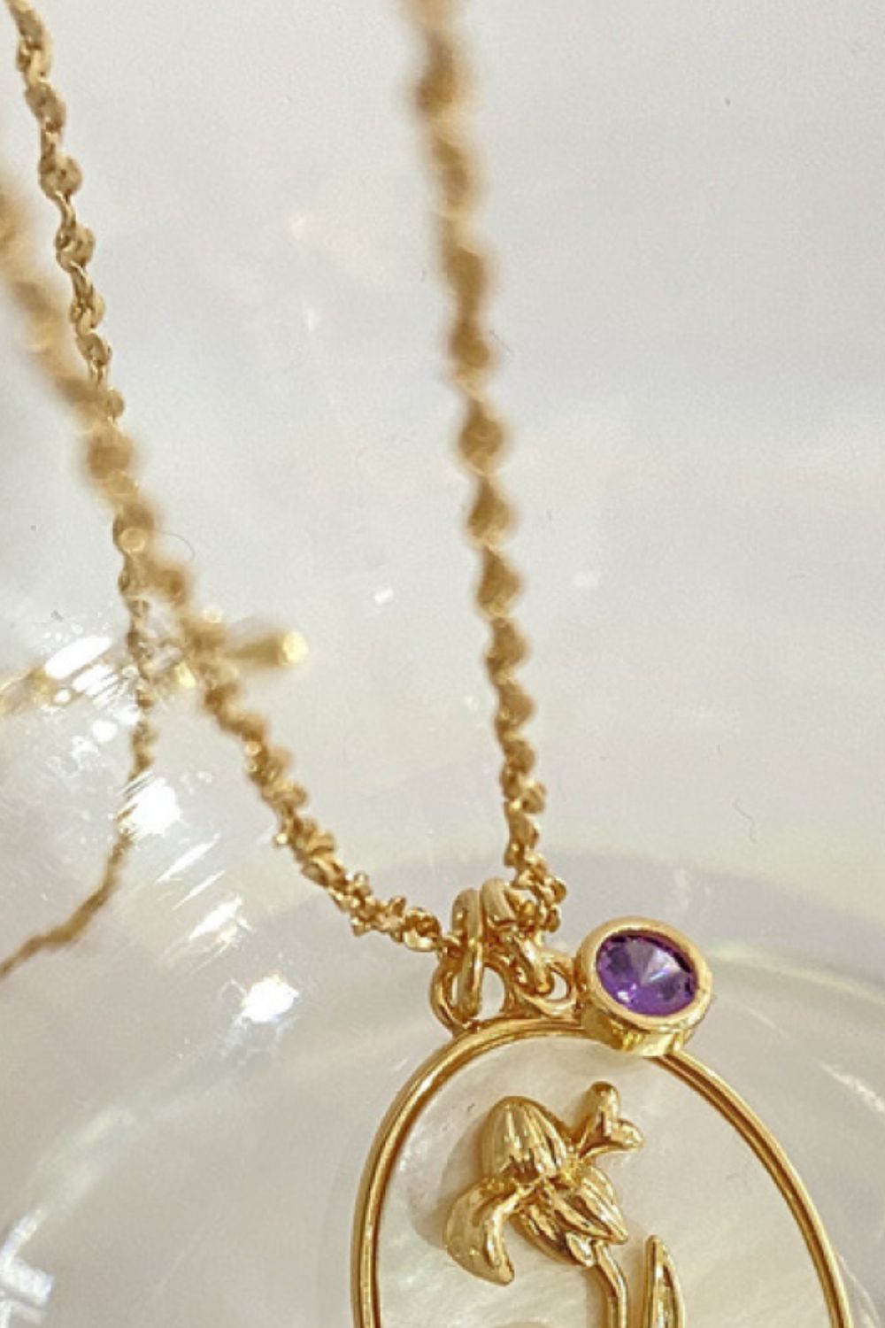 Birth Flower Shell Necklace