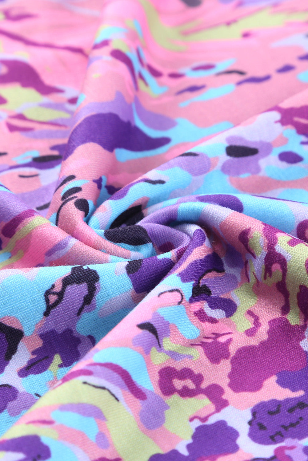 Multicolor Floral Print Round Neck Plus Size Tank Top