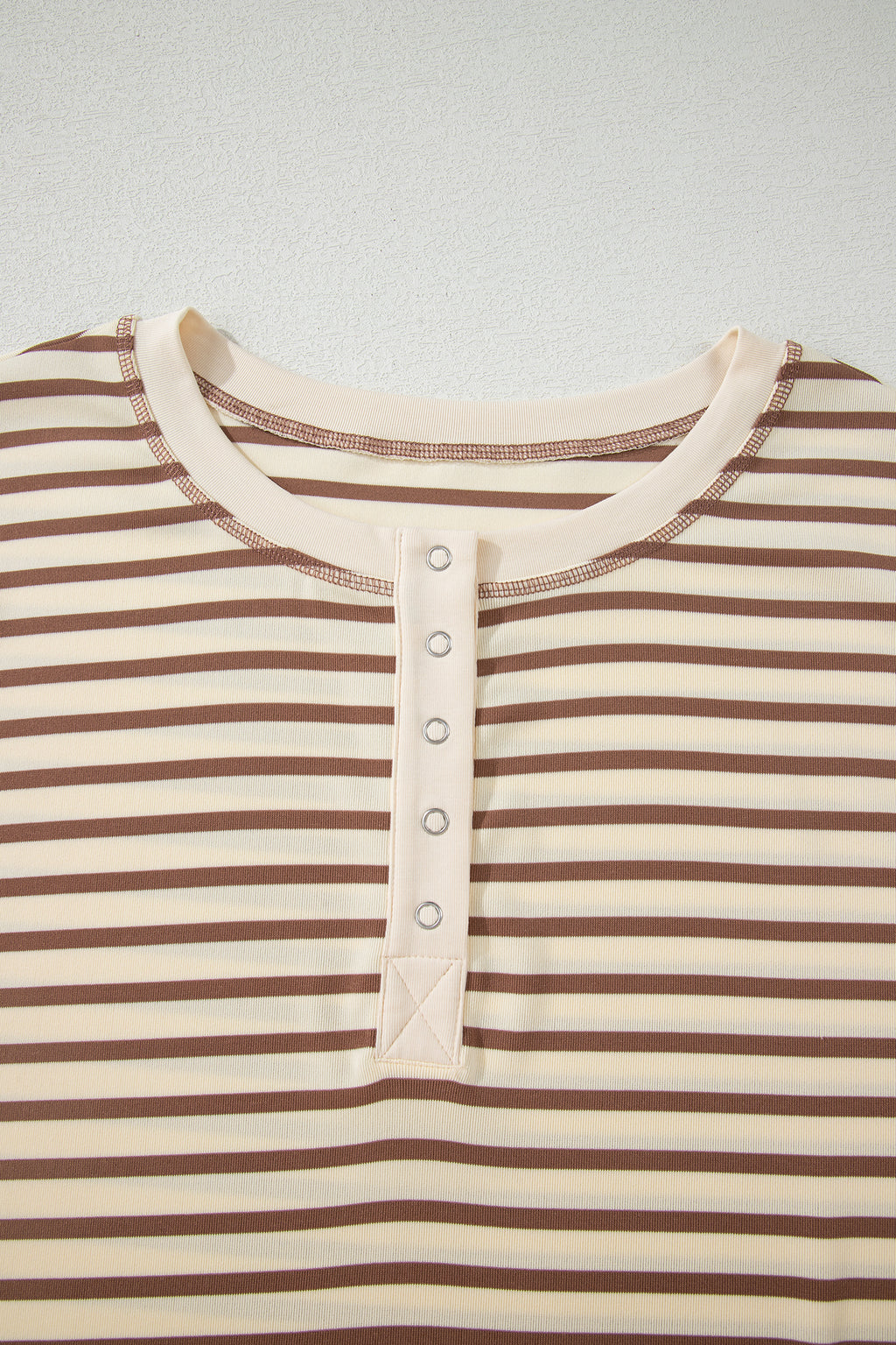 Brown Stripe Half Buttons Top and Shorts Set Dear-Lover Dropshipping Two Piece Sets/Short Sets