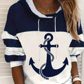 Women's Nautical Hoodie Mixed Color Bazaare Mart Ladies Anchor Hoodie