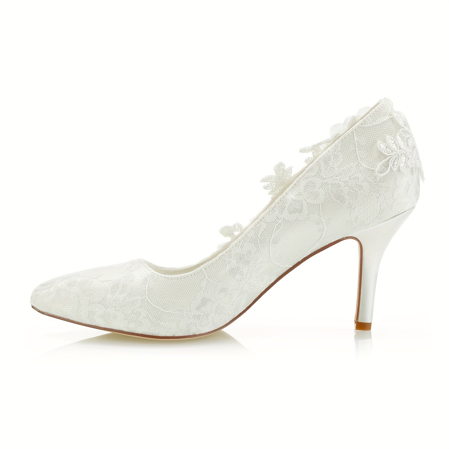 White Flower Wedding High Heels