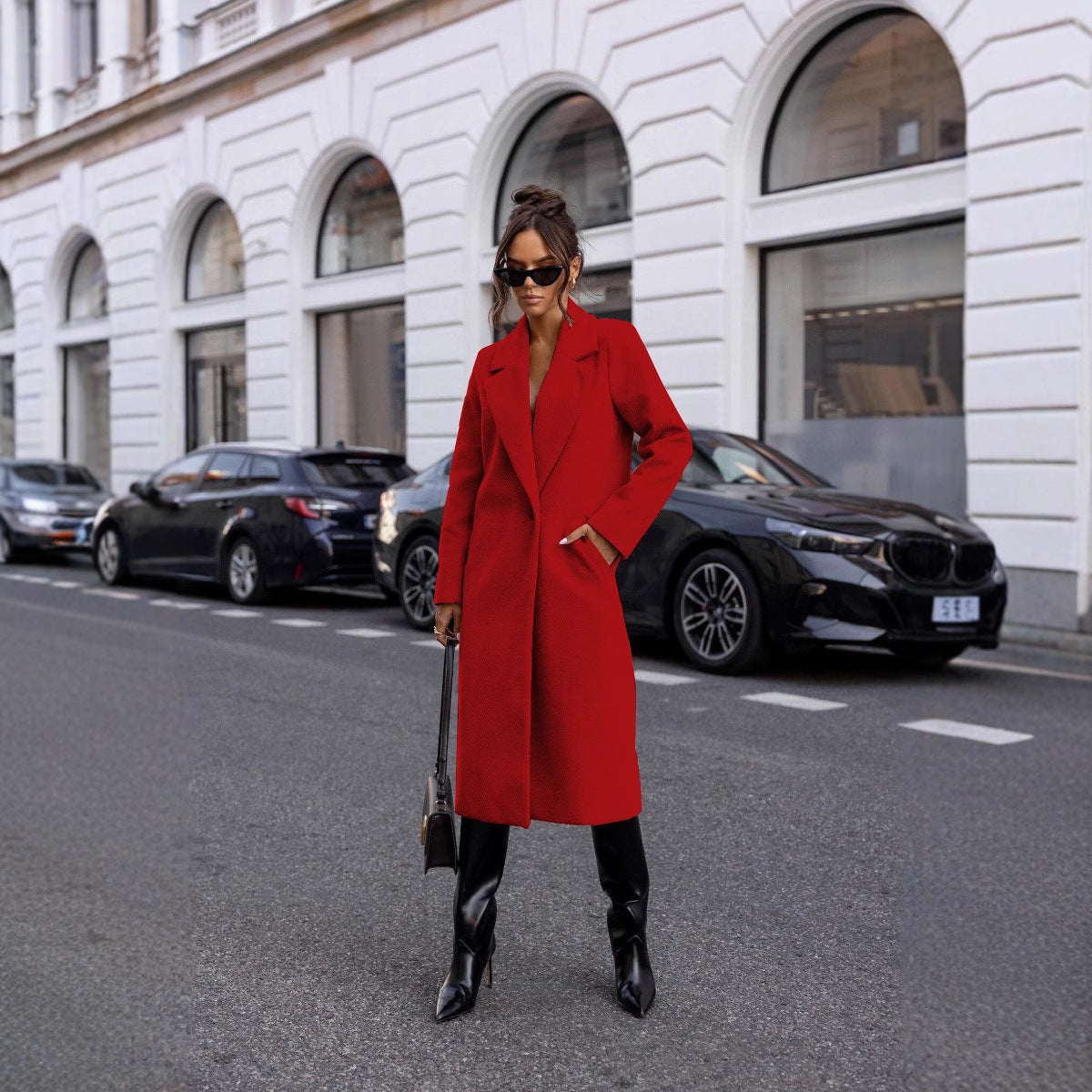 Classic Mid-length Woolen Top Coat