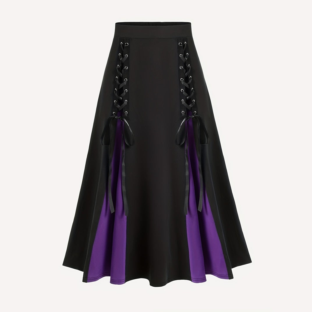 Gothic Pleated Pop Of Color Skirt