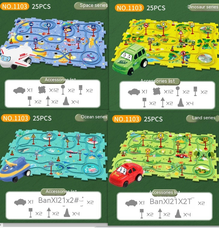 Electric Car Automatic Rail City Scene Play Mat