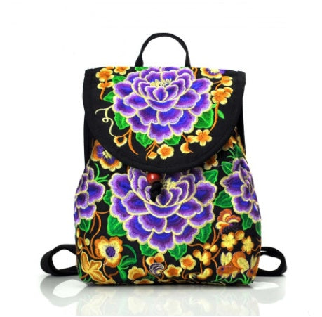 Vibrant Embroidered Floral Backpacks