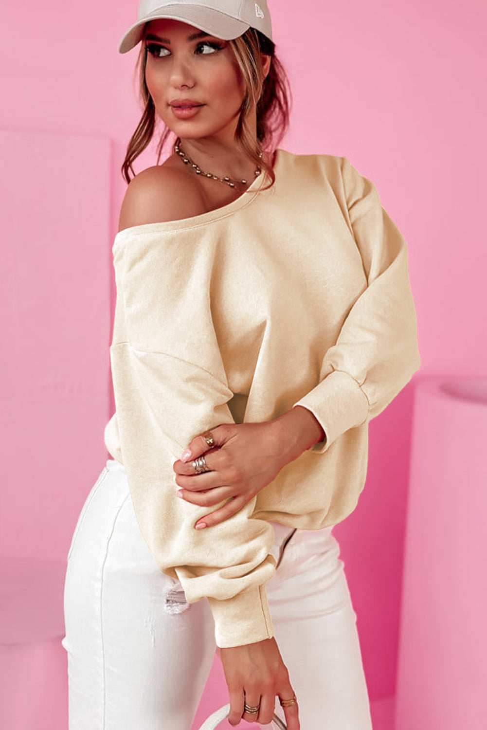 Apricot Back Bow Sweatshirt