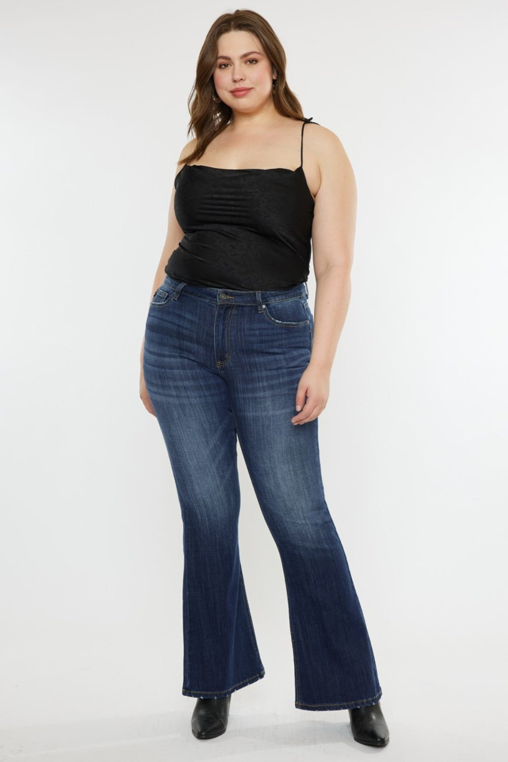 Kancan Plus Size Mid Rise Slim Flare Jeans