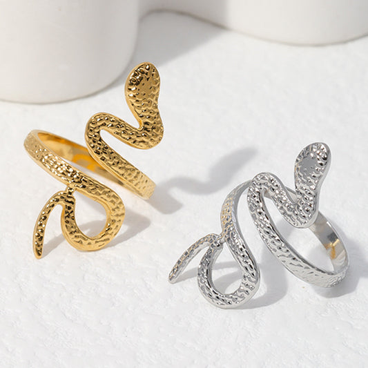 Gold and Silver Titanium Steel Snake Rings