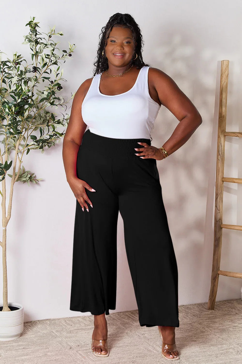 Solid Color Rayon Palazzo Pants Trendsi Palazzo Pants