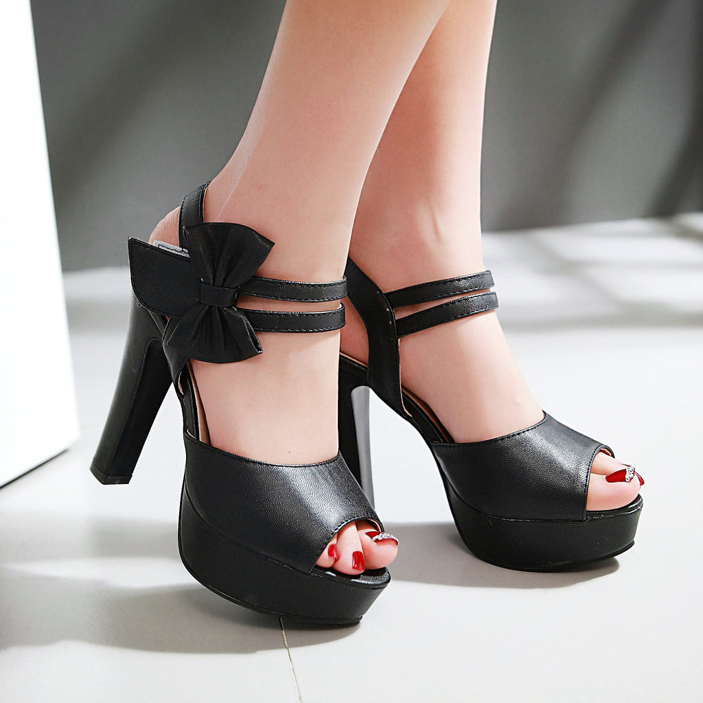 Women’s Elegant Bow Peep-Toe High Heel Sandal CJ Dropshipping Platform High Heel Open Toe Bow Sandals