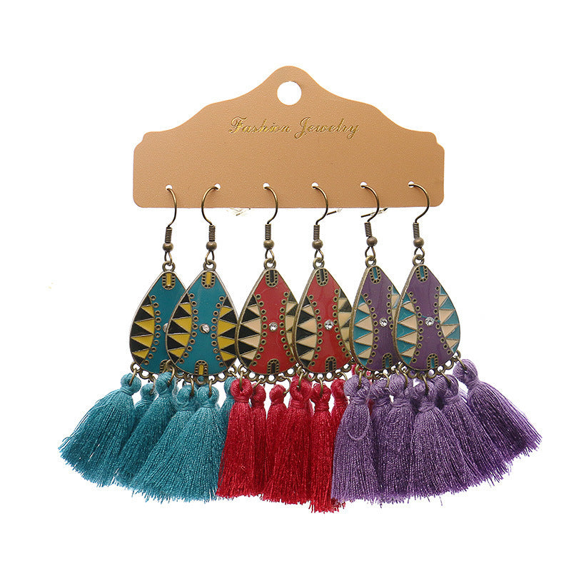 Fashion Tassel Earrings Exaggerated Personalized