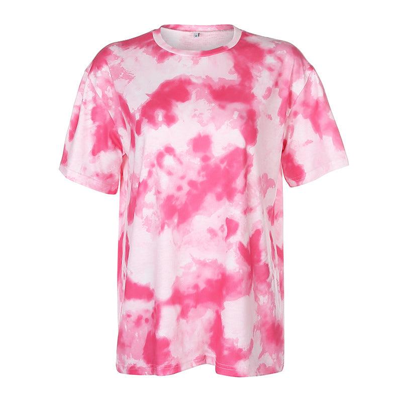 Women’s Casual Tie-Dye Tops, Shorts and Sets Pink top CJ Dropshipping Tie Dye Shorts Set