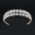 Handmade Wedding Hair Accessories Double row pearl gold Bazaare Mart Hair Clip