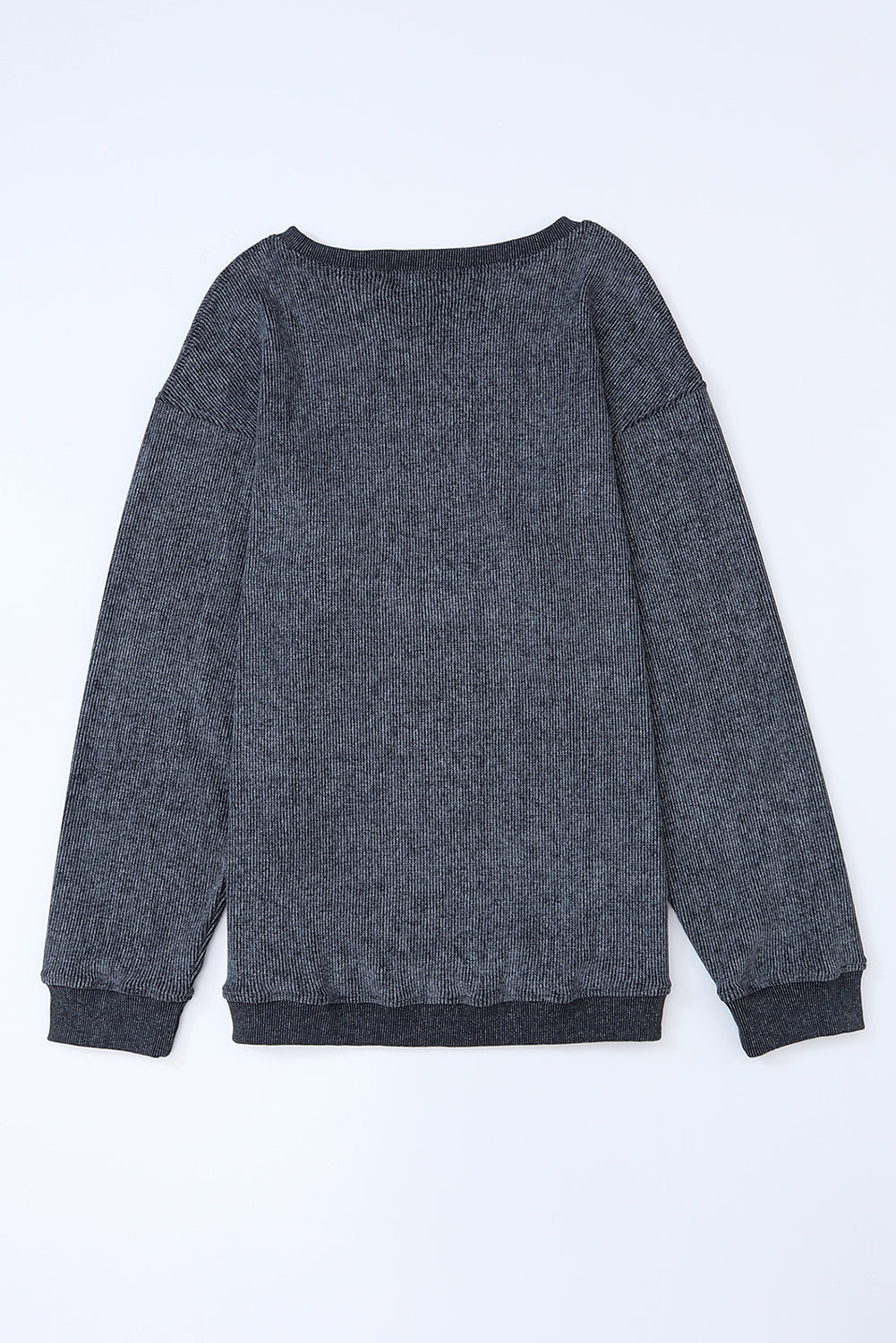 Plain Corded Crew Neck Sweatshirt