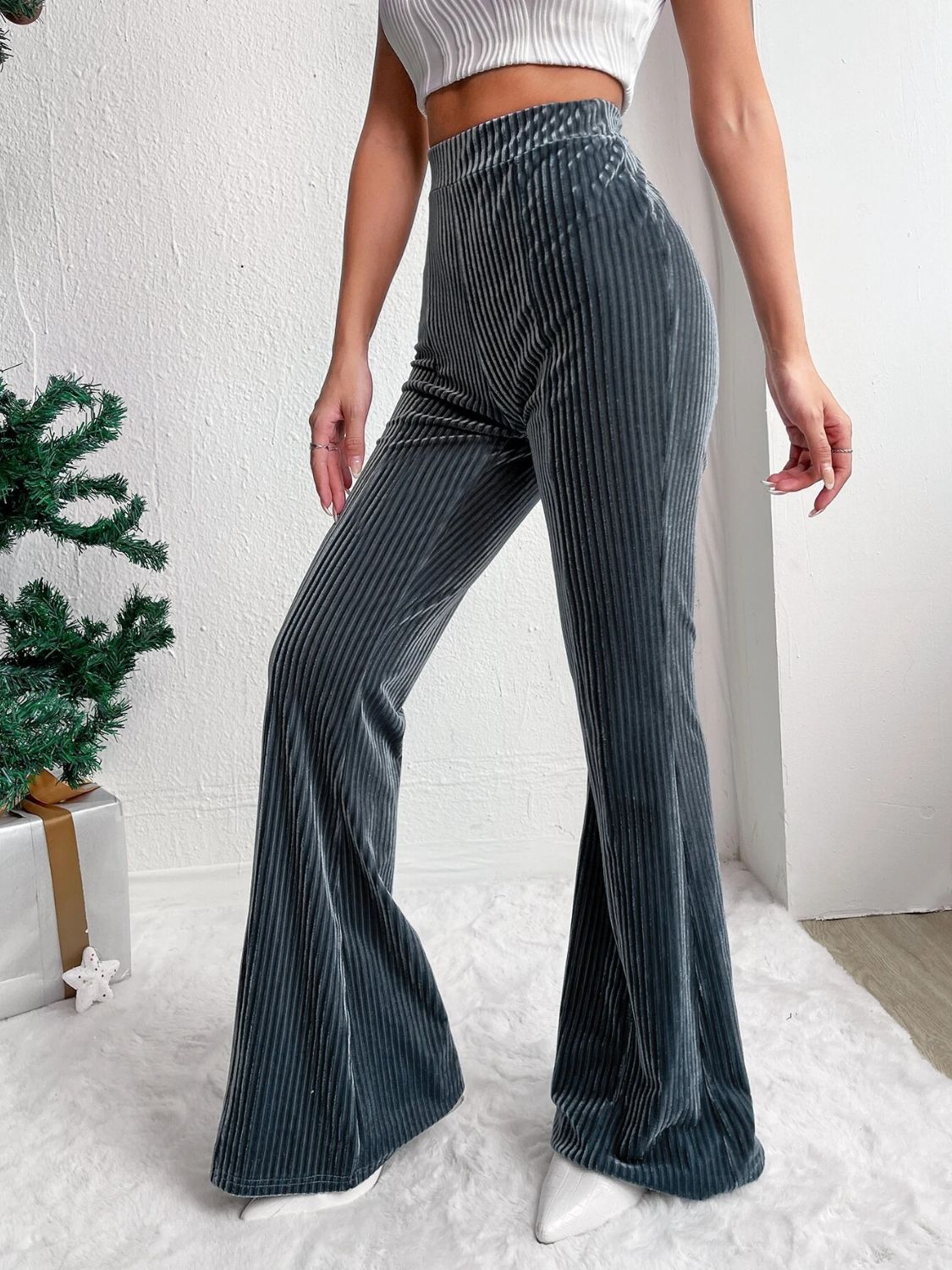 High Waist Corduroy Flare Pants