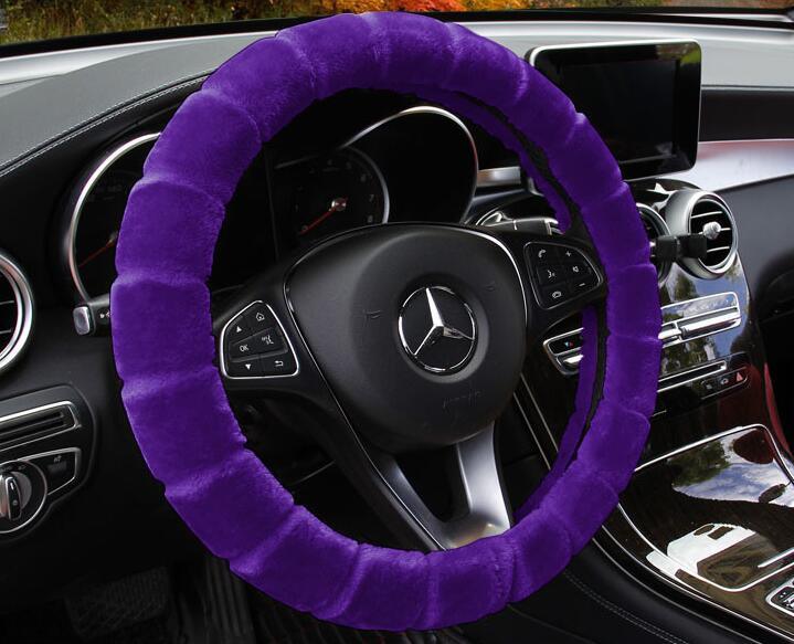 Velvet Warm Grip Steering Wheel Cover Purple CJ Dropshipping Steering Wheel Cover