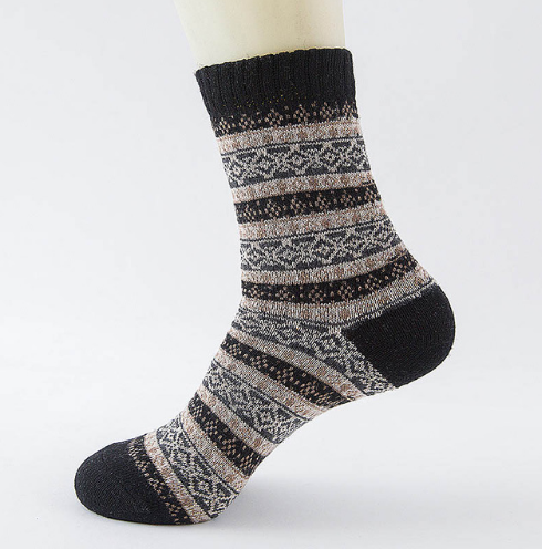 Striped Winter Wool Socks