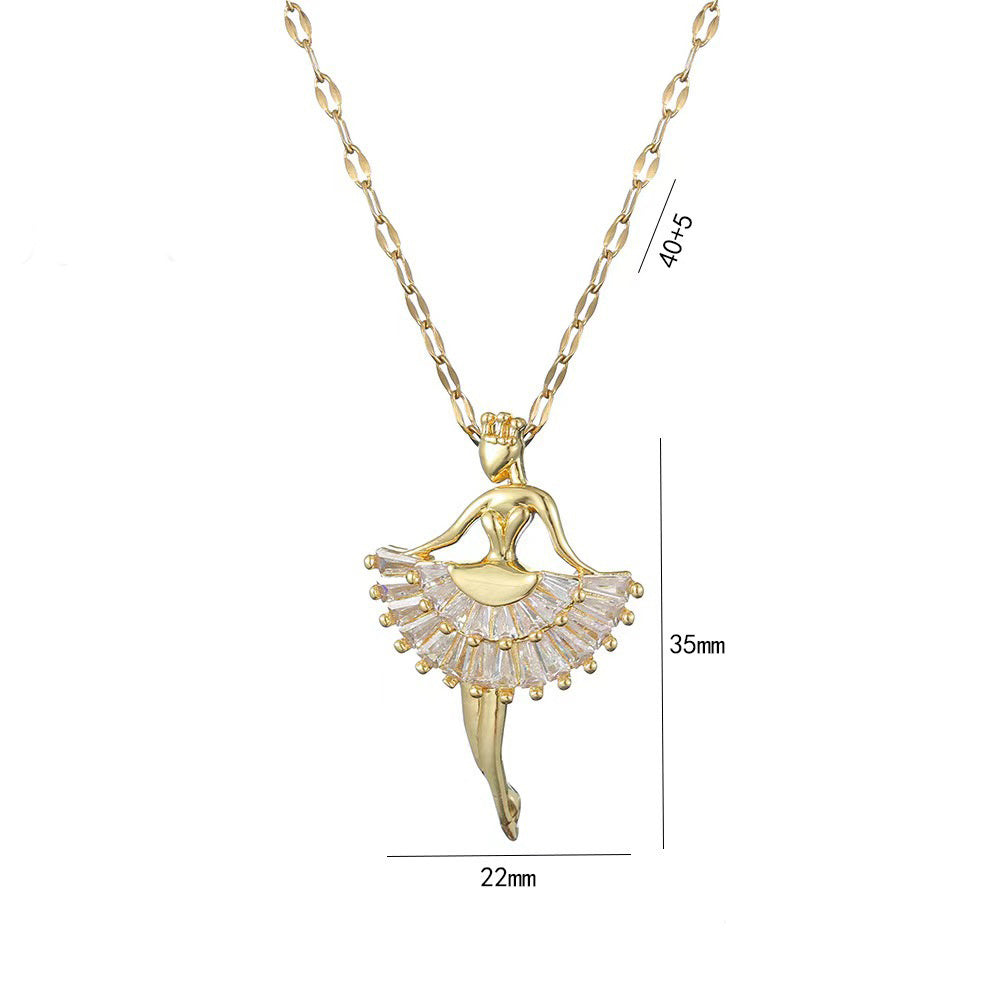 Pink Jewel Ballet-Girl Necklace