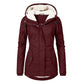 Fur Lined Waterproof Jacket Wine Red Hat String Clip Bazaare Mart Fur Lined Waterproof Jacket