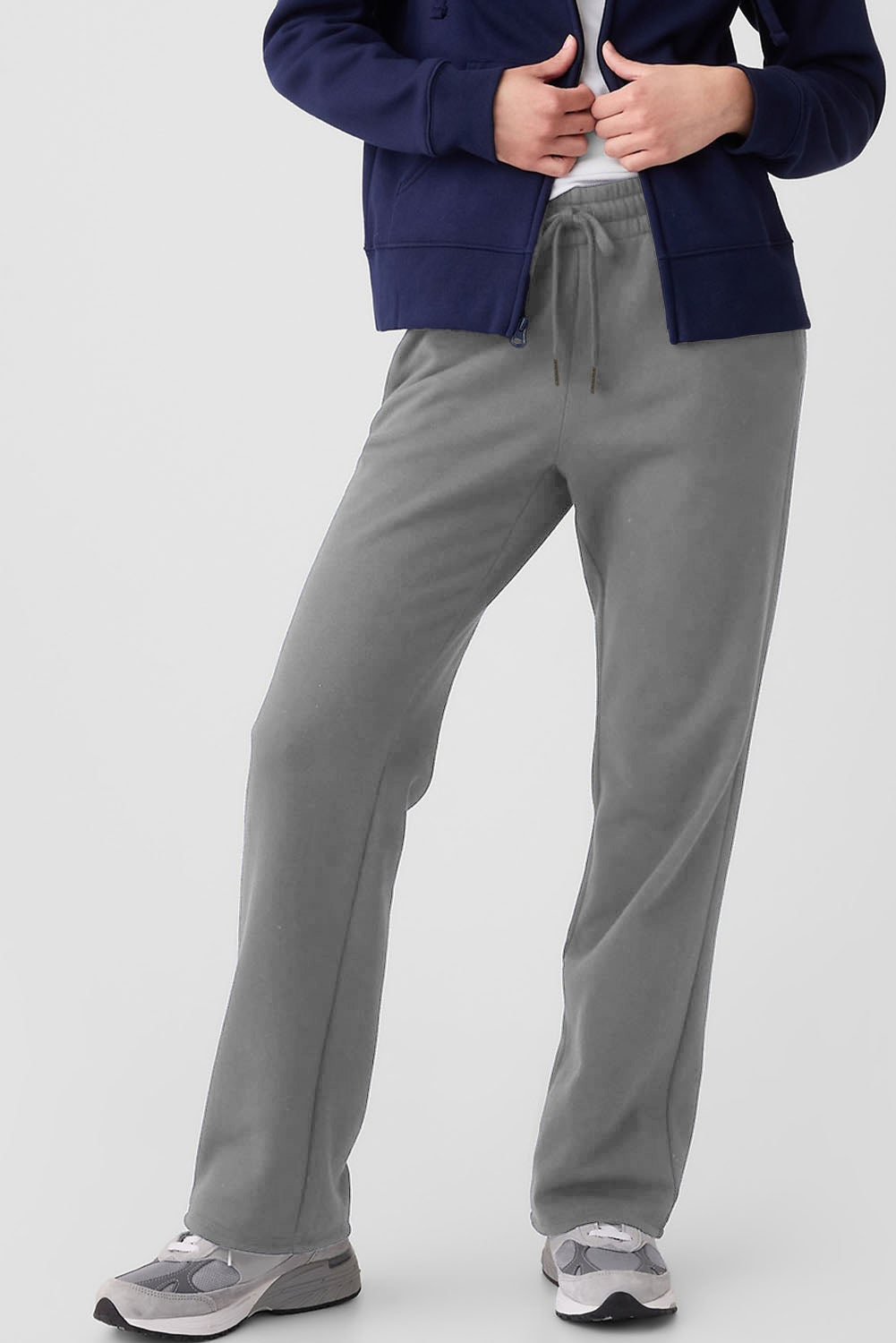 Light Grey Fleece Lined Drawstring Pants