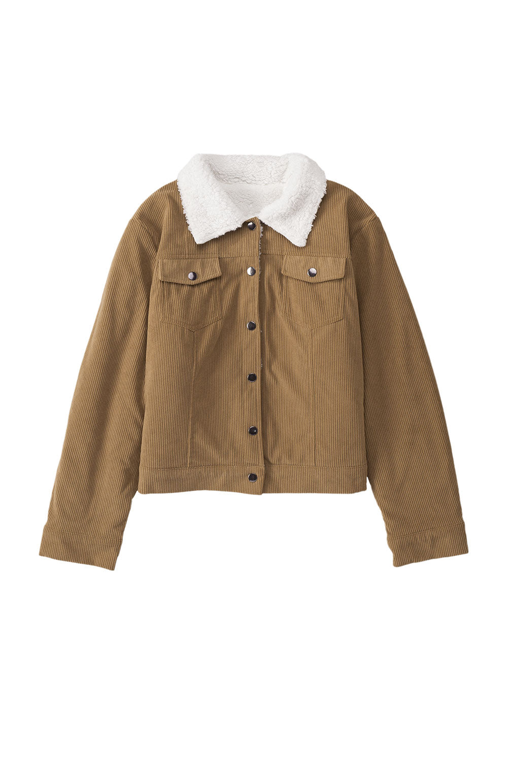 Corduroy Sherpa Snap Button Flap Jacket