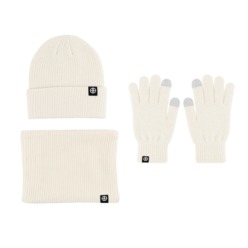 Three-piece Alpaca Fleece Hat Scarf Gloves Set