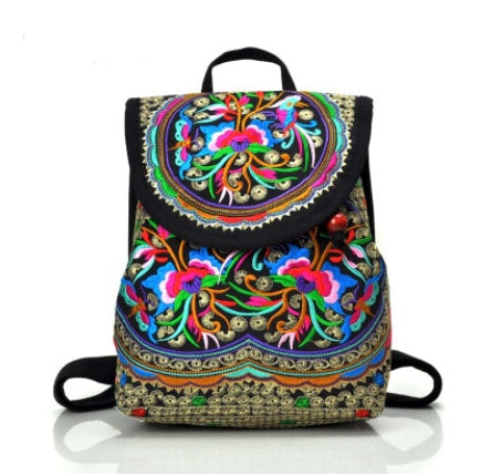 Vibrant Embroidered Floral Backpacks