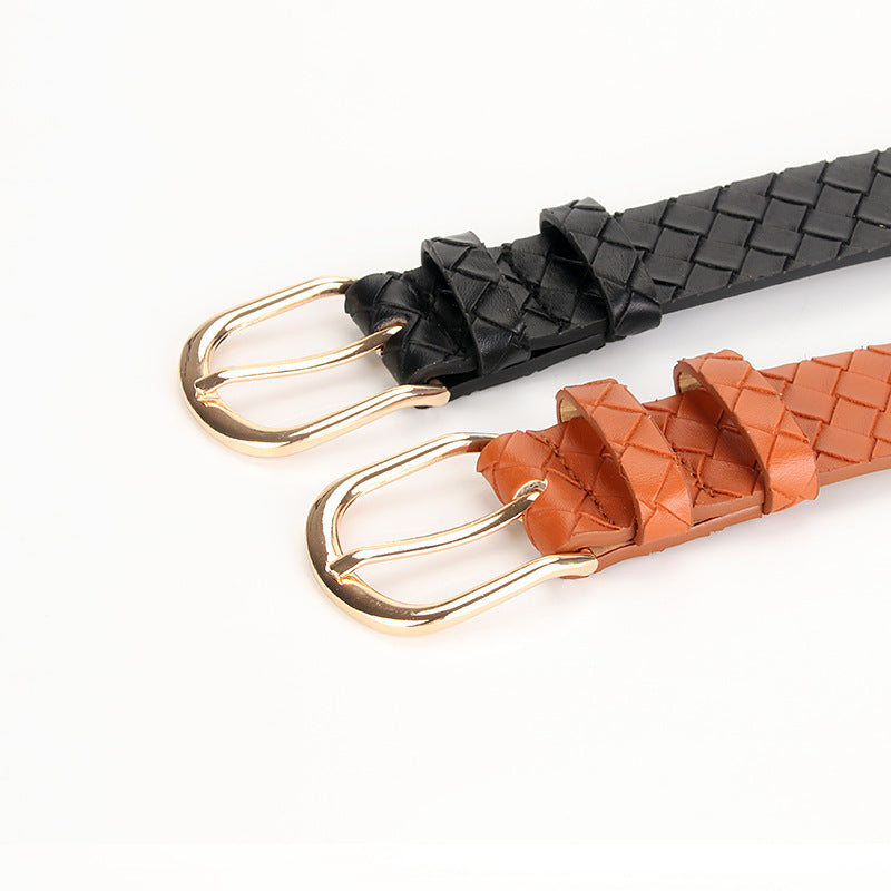 Trendy Woven Imitation Leather Belt