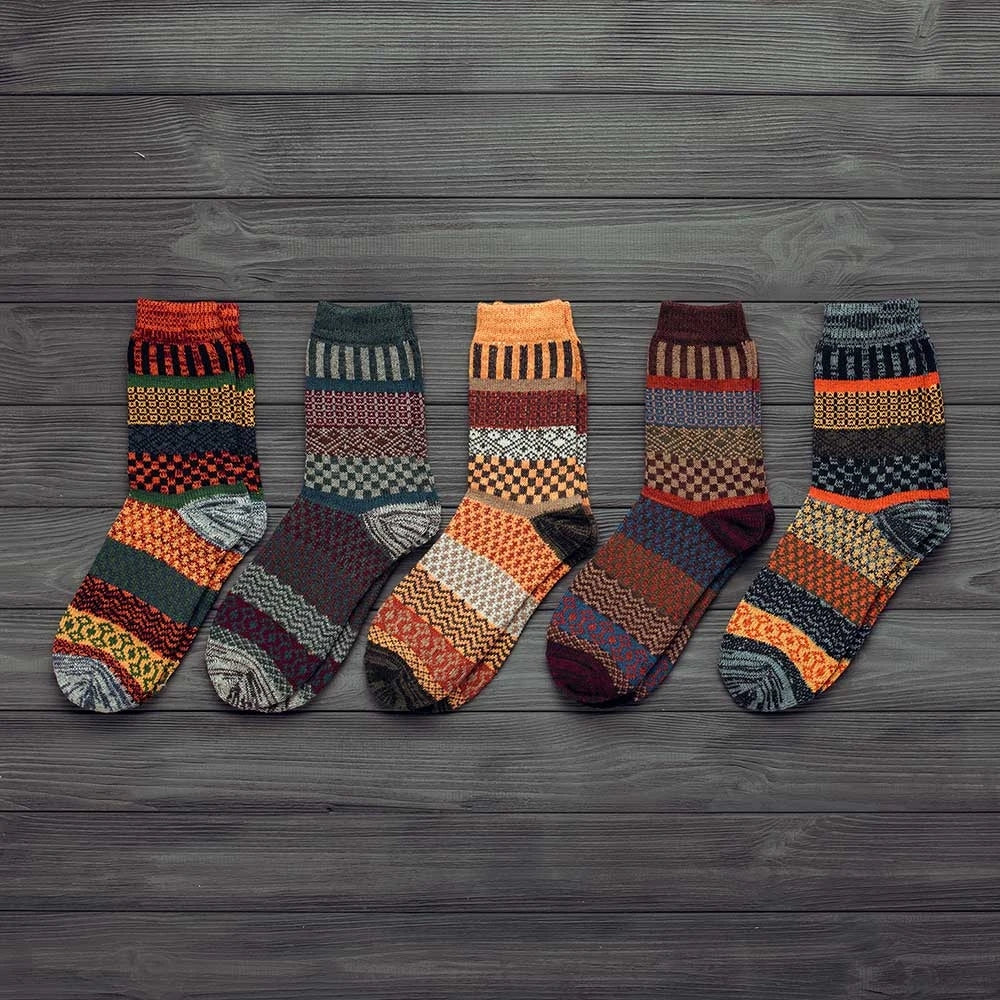 Striped Winter Wool Socks