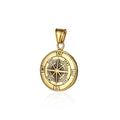 Titanium Steel Compass Pendant Golden alone CJ Dropshipping Necklace