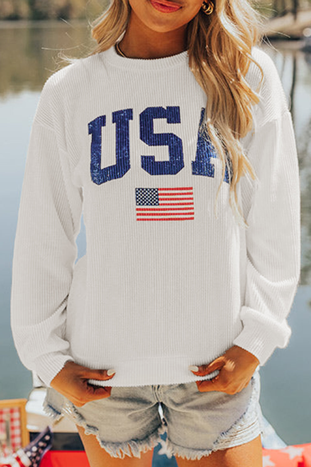 White USA Sweatshirt