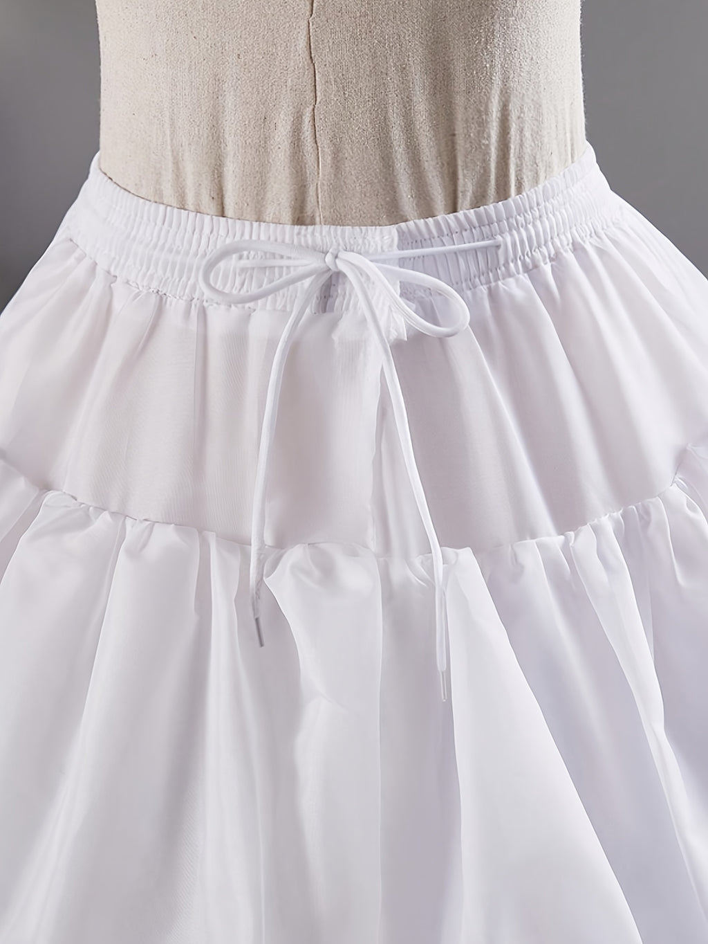 White Ruffled Tiered Five-Layer Flanged Petticoat