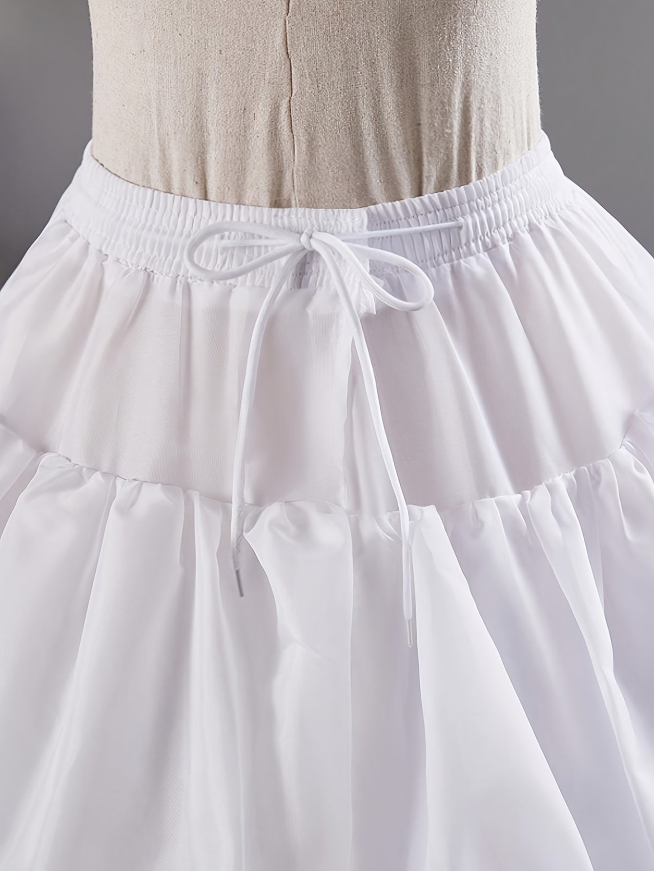 White Ruffled Tiered Five-Layer Flanged Petticoat