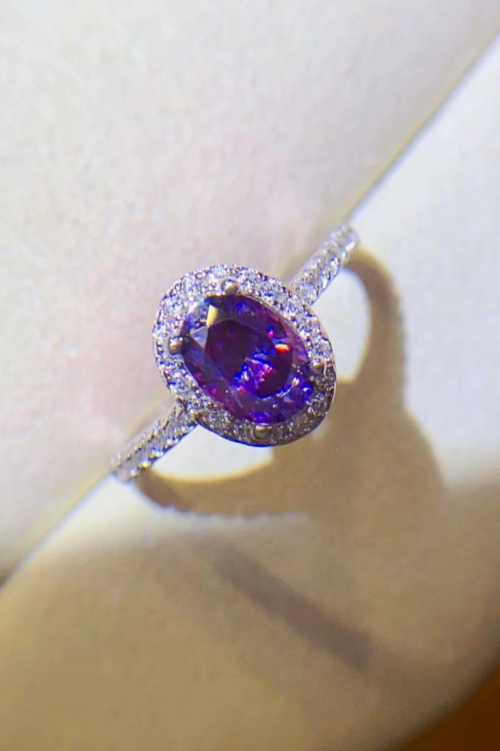 Purple Moissanite Ring