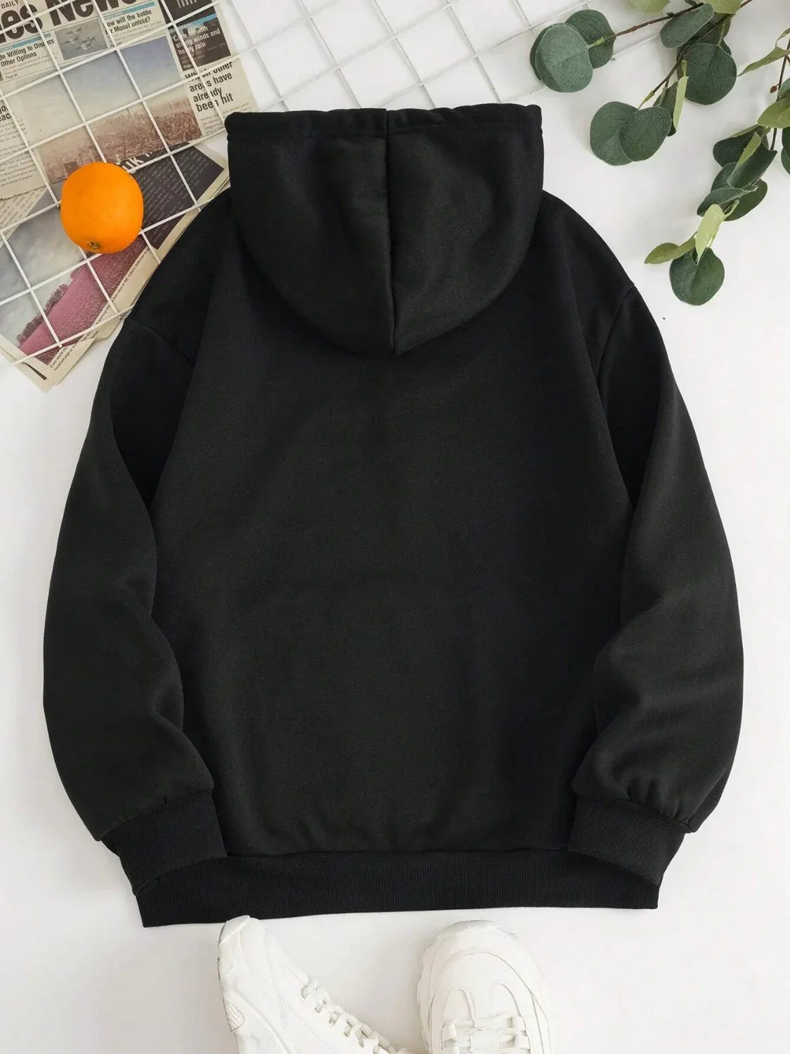 Plain Dropped Shoulder Hoodie Trendsi Drawstring Dropped Shoulder Hoodie