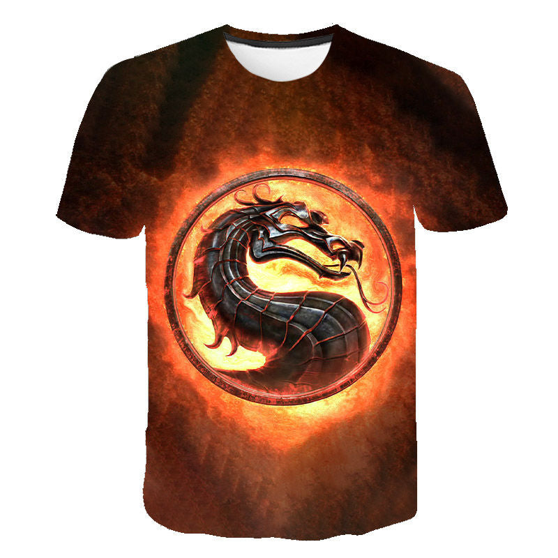 Black Mortal Kombat 3D Print Short Sleeve T-Shirt Photo Color CJ Dropshipping Mortal Kombat Tee