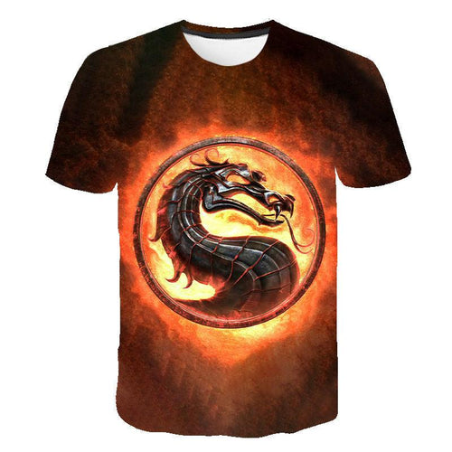Black Mortal Kombat 3D Print Short Sleeve T-Shirt Photo Color CJ Dropshipping Mortal Kombat Tee