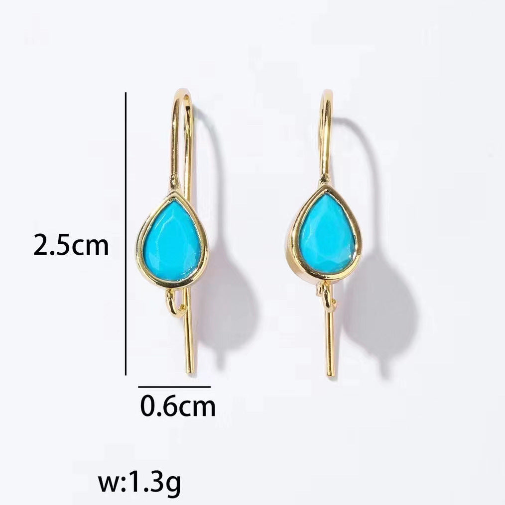 Minimalist Water Drop Zircon Hook Earrings