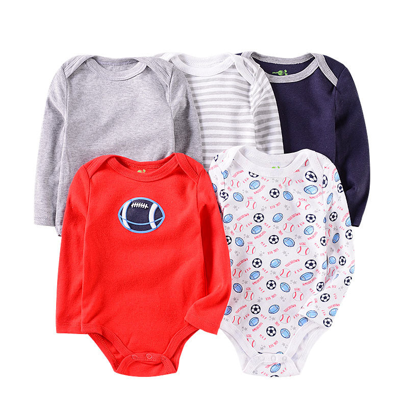 Sports Theme Long Sleeve Onesies - 5pk 