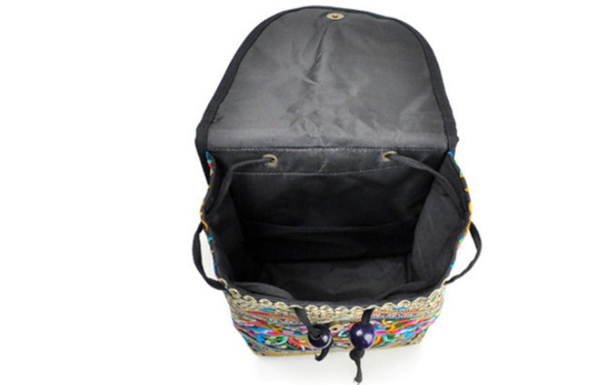 Vibrant Embroidered Floral Backpacks