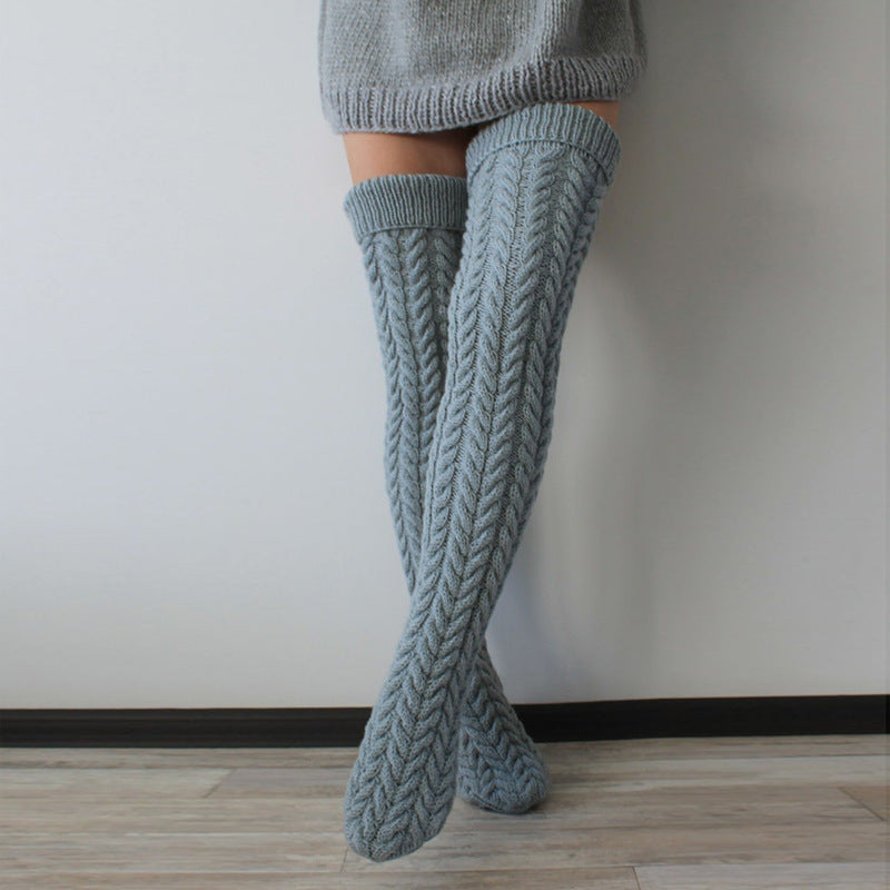 Thigh High Twist Knit Stockings