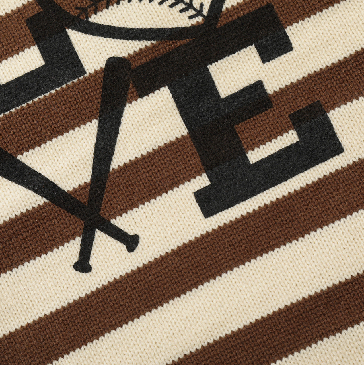 American Retro Striped Furry Lapel Sweater