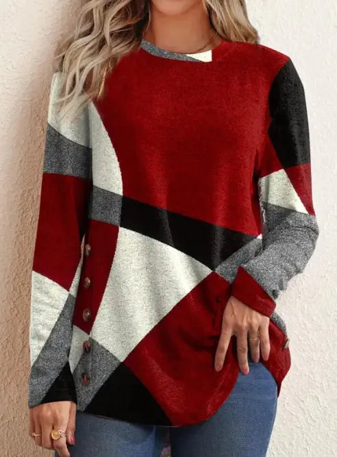 Geometric Contrast Long Sleeve