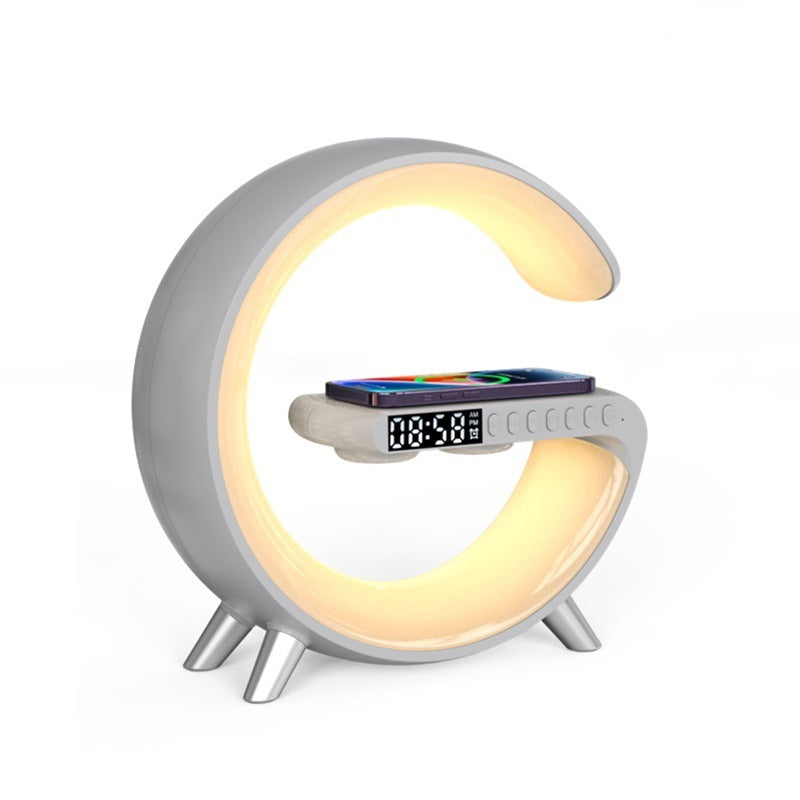New Intelligent G Shaped LED Lamp Bluetooth Speaker & Wireless Charger White US CJ Dropshipping Phone Charger Lamp